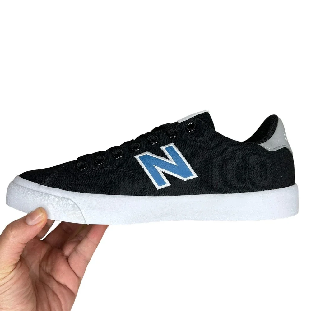 New Balance Youth Boys Girls Skate Sneakers Size 5.5 Black-Sky Blue Canvas Upper